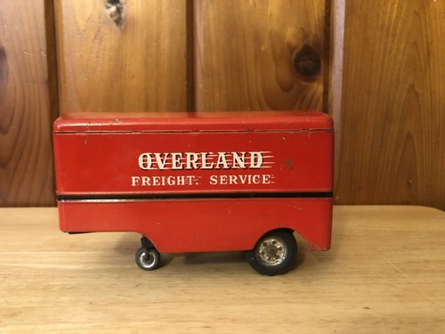 Vintage overland freight tin - vintage,
