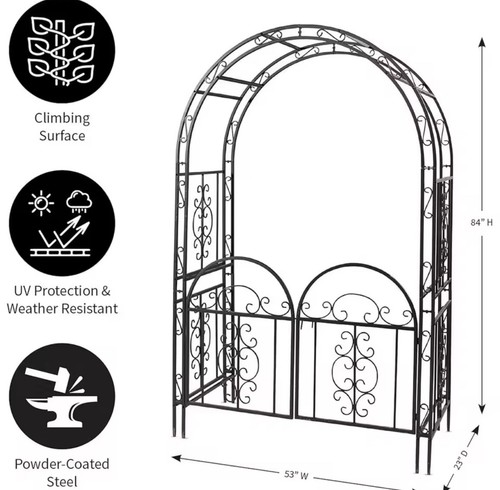 7ft metal garden arbor - 7ft,