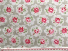 50cm x 25cm Cath Kidston Provence Rose Stone Grey Lightweight Cotton New