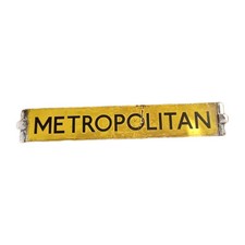 Railwayana London Underground Enamel Destination Sign Metropolitan/District 25" 