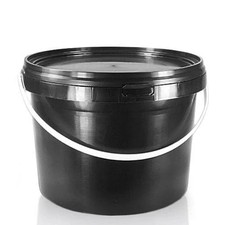 3x 10L Black Plastic Bucket