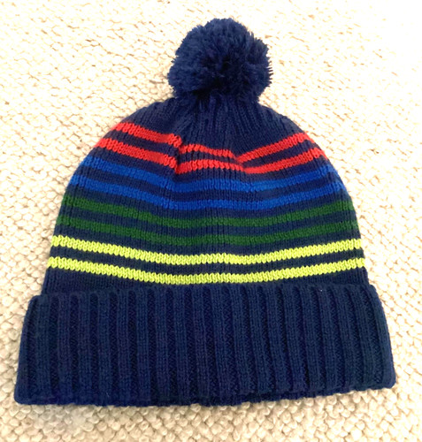 Wool blend stripey - kids, bobble