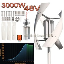 3KW Wind Turbine Generator 3-Blades 48V Power Windmill Hybird MPPT Controller UK