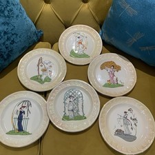 Beautiful 6x Royal Worcester - Palissy Vintage  named Ladies Pattern Plates. VGC