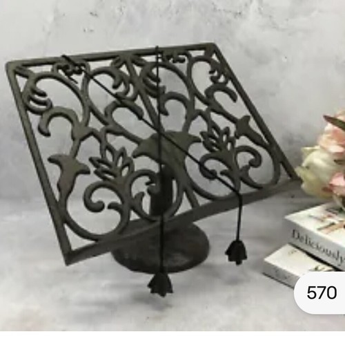 Cook book stand rustic cast - cook,
