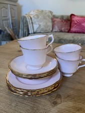 Royal Vale Pink Gold Tea Set