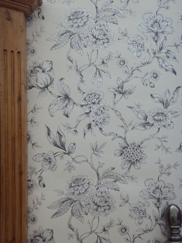 Black flower toile - black, *
