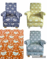 Fryetts Scandi Narvik Nordic Fabric Adult Chair Armchair Birds Accent Kitchen 