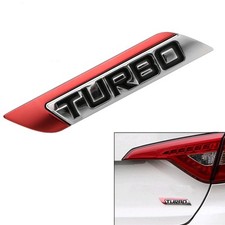 1x Red TURBO Logo Car Stickers