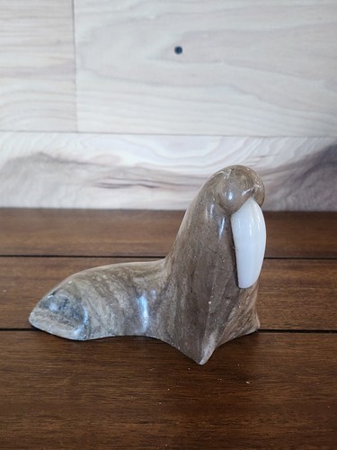 Carved walrus brown - brown, &