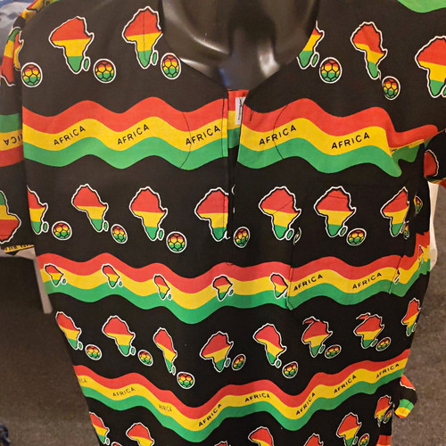 Africa print dashiki front - print,