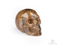 0.9" Chiastolite Hand Carved Crystal Skull, Realistic, Crystal Healing
