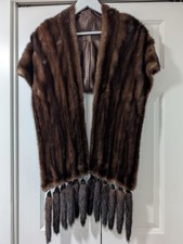 Vintage Brown Real Mink Fur