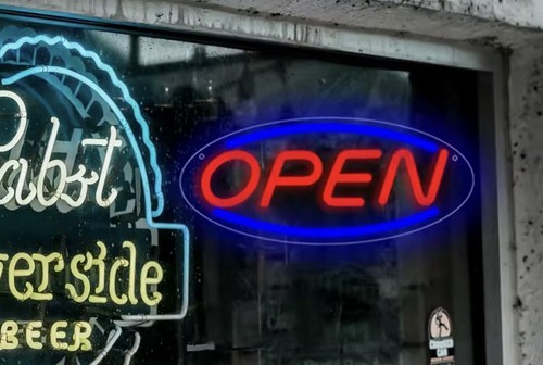 Open neon sign led - open,