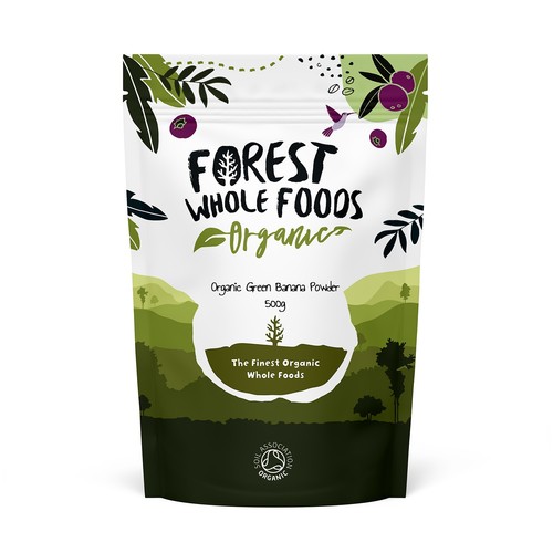 Organic green banana powder - green,