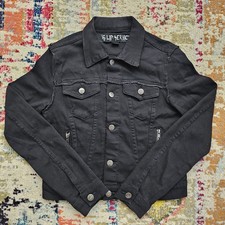 Lip Service Jacket Womens Size Small Black Skull Button 2000s Emo Goth Punk