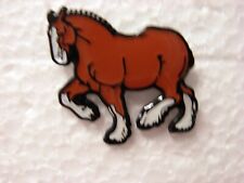 Shire horse pin badge. Brown