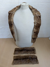 Antique Real Mink Fur Stole Shawl Wrap Scarf Brown Good Condition 