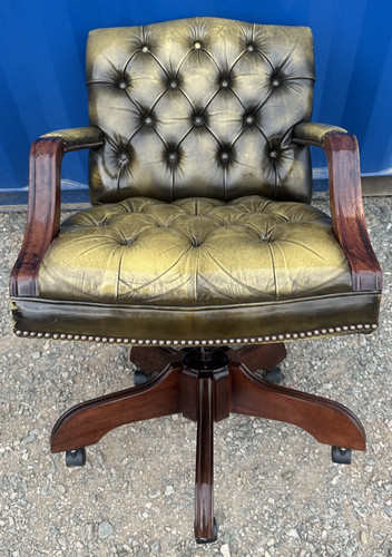 Green leather swivel - leather,