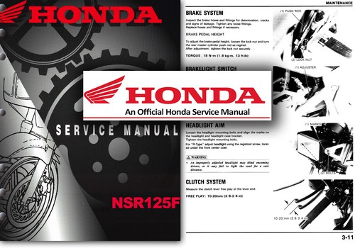 Honda nsr125f service workshop - honda,