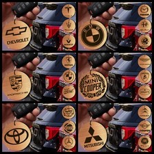 Large Double-sided Personalised Car Brands Keyrings. BMW, Mini Cooper, Toyota