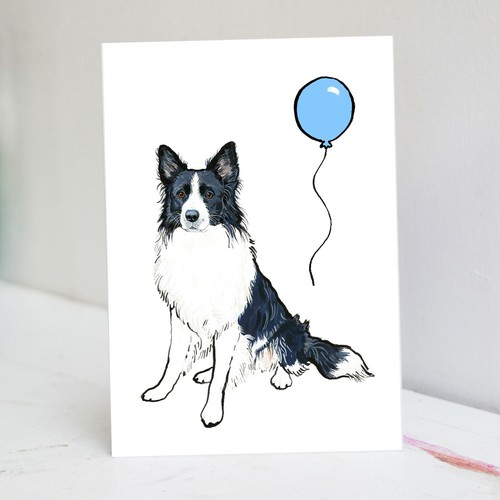 Border collie birthday card - birthday,