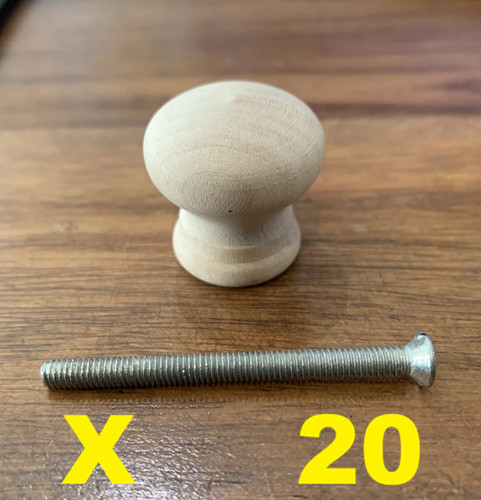 Pine wooden knobs - 20,