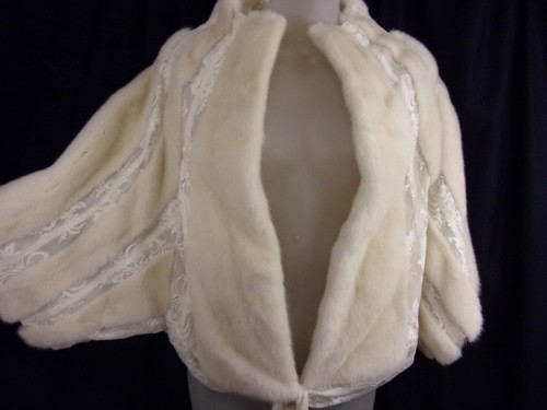 Vintage white mink lace - mink, &