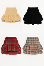 Rara Ruffle Mini Skirt High Waisted Boho Tiered Dancing Petals tartan skirt wome