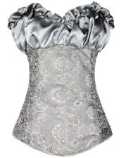 Women Lace Up  Dress Bustier Basque Overbust Corset Lingerie Burlesque Top Fancy