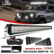 Fits 99-19 Suzuki Jimny LED light bar 42" offroad 4x4 roof Bumper mount straight