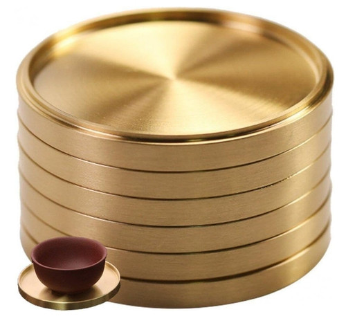 5pcs copper tea cushion brass - 5pcs,