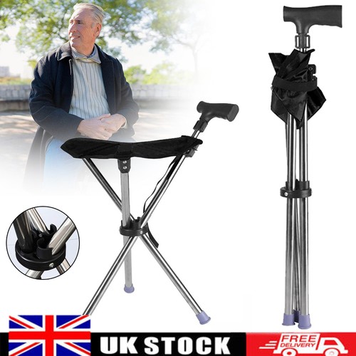 Folding walking stick seat - walking,