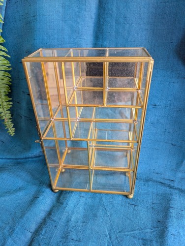 Vintage brass and glass - and,