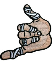 Brazilian Jiu Jitsu Patch (90mm) Shaka Hand Iron-on Badge BJJ Gi Kimono MMA UFC