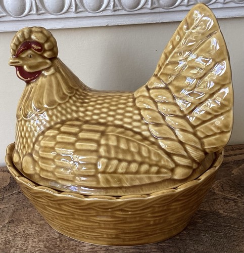 Vintage ceramic chicken a - vintage, on