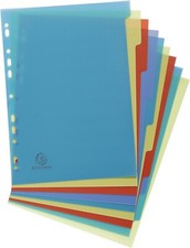 Exacompta. 10 x Translucent File Dividers. 100% reccyled Plastic Suitable for A4