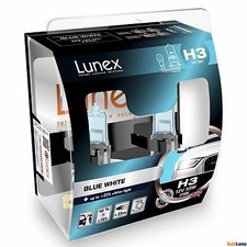 2x H3 Lunex Blue White 3700K
