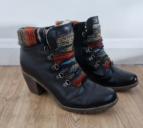 Rieker black ankle - rieker, boots
