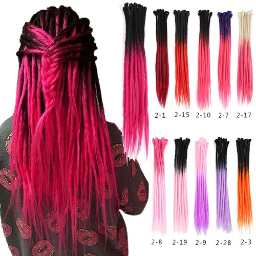 Ombre red pink dreadlock - 24"ombre,
