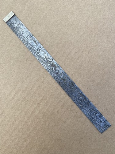Vintage steel rule by - vintage, 9”