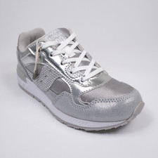 Saucony Shadow 5000 Silver Sparkly Non-Marking Lace Up Girls Trainers UK 12.5 M