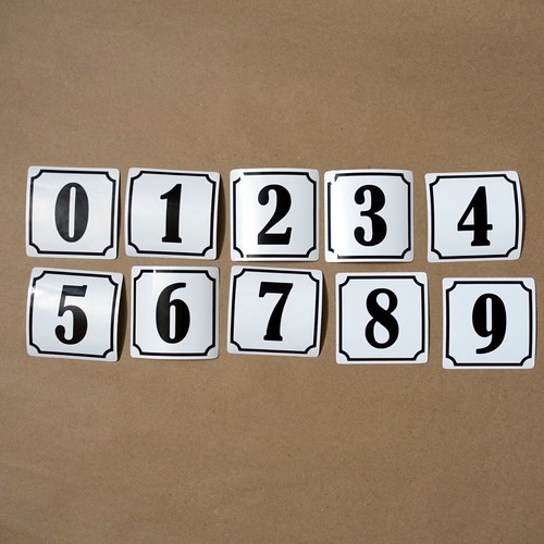 Square house numbers stickers - square,