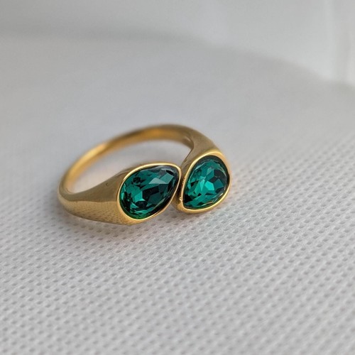 Emerald green gold ring for - emerald,