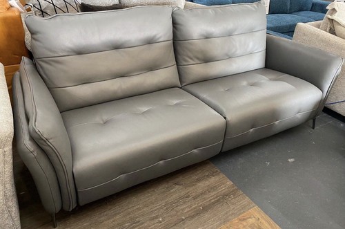 Italian grey leather bolzano - grey,