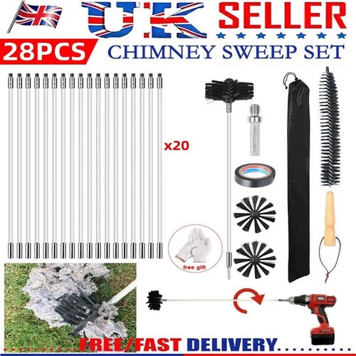Chimney sweep rods brush - chimney, set