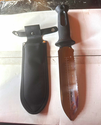 Stainless steel garden knife - steel,