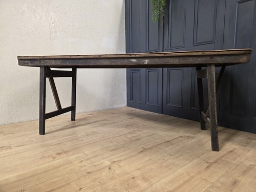 Vintage wooden folding trestle - vintage,