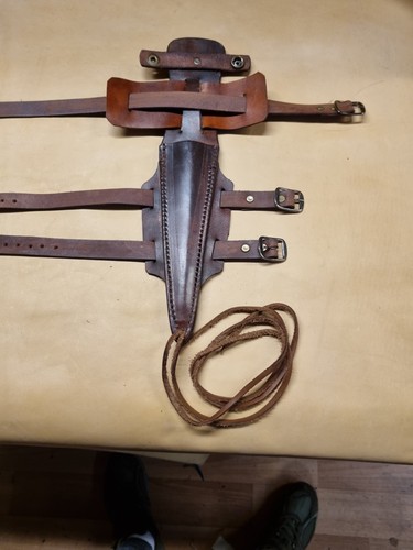 Leg leather dagger sheath - leather,
