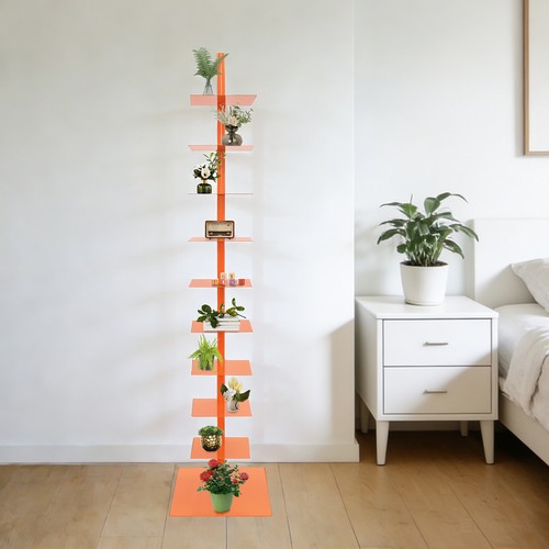 Tier metal spine bookshelf - 9-tier,